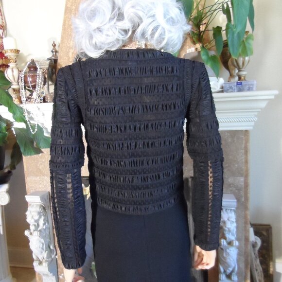 Diane von Furstenberg Black Textured Jacket & Pencil Skirt Set – Size 0/2 - Picture 14 of 16